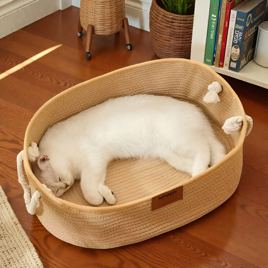 Panier lit cosy en rotin naturel