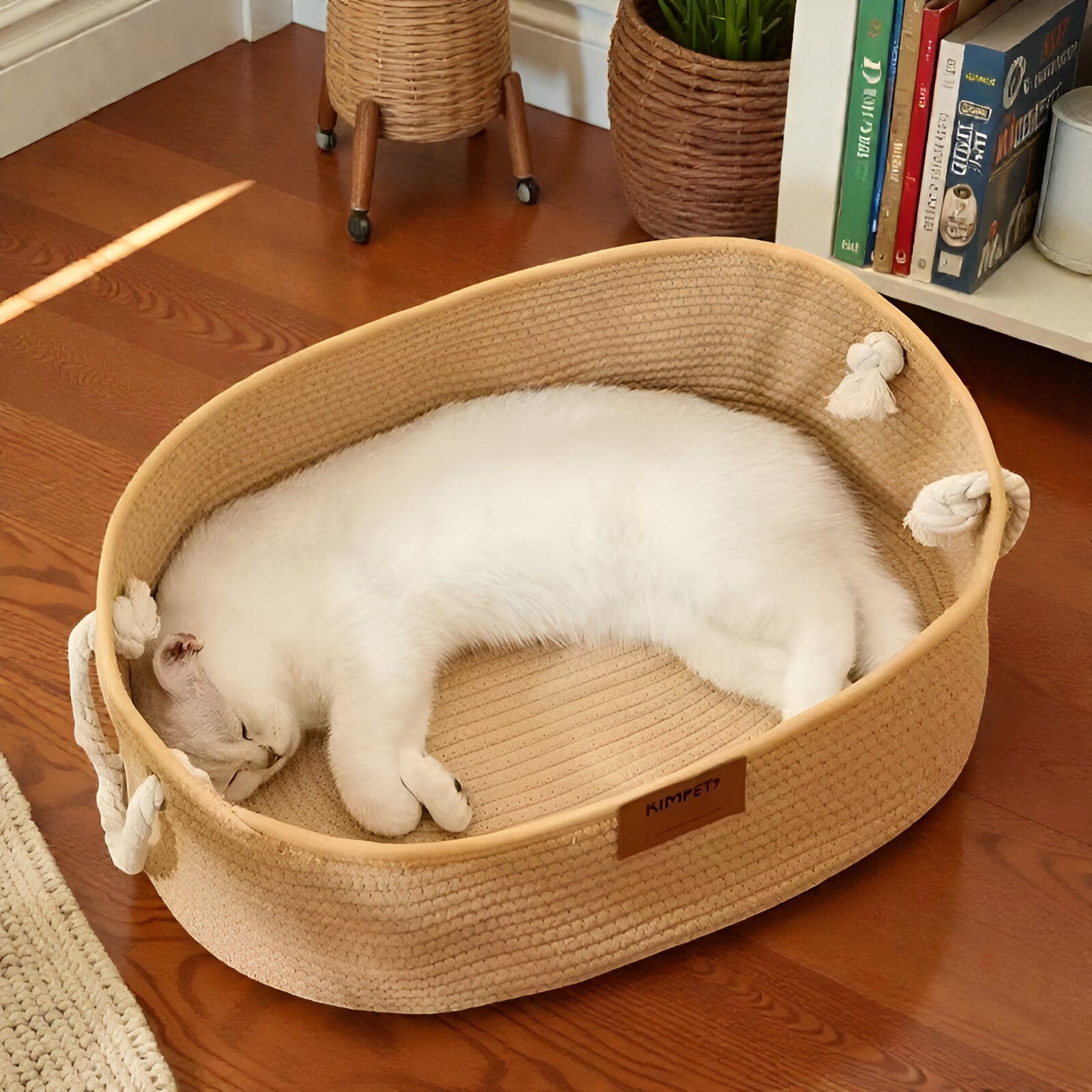 Panier lit cosy en rotin naturel