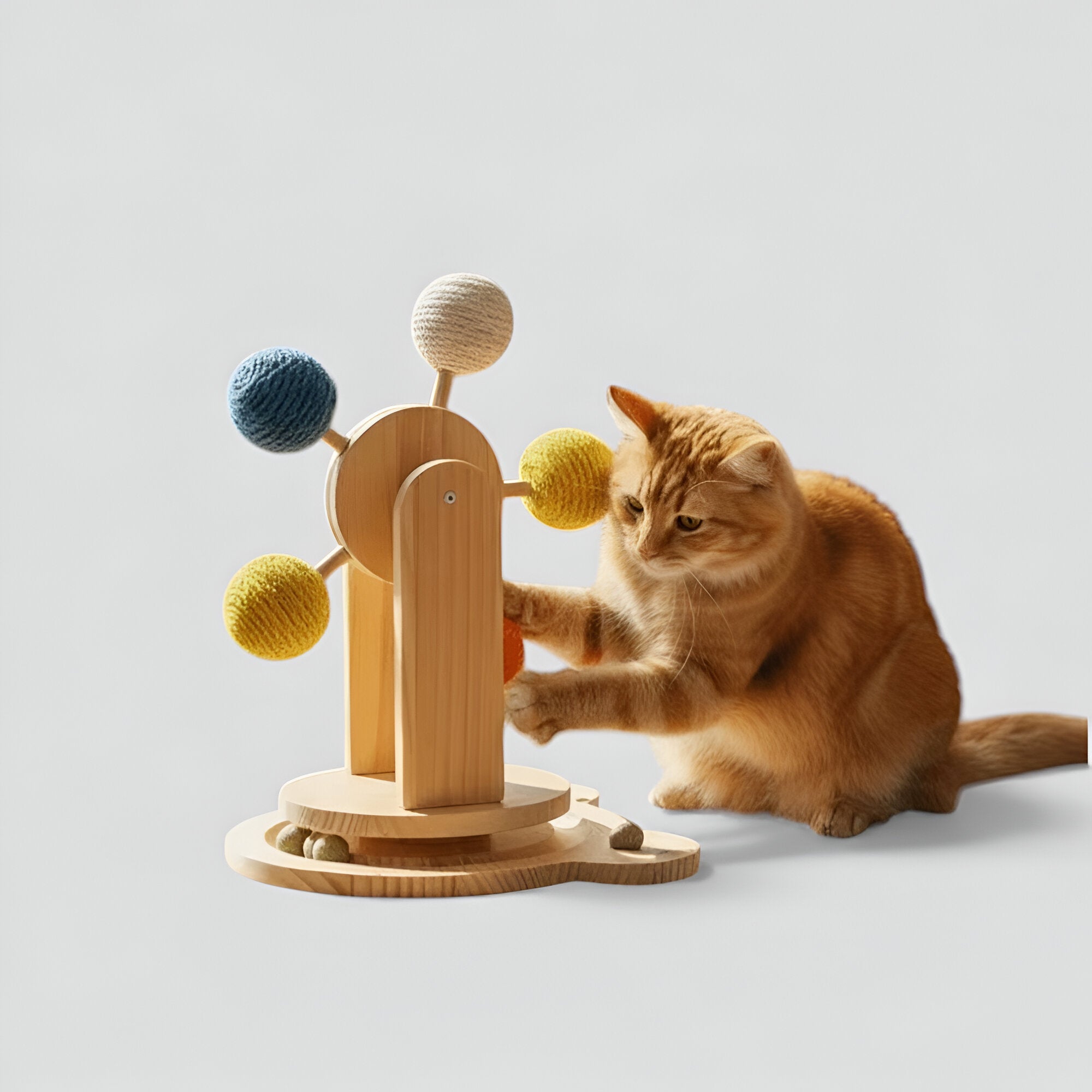 Jouet interactif en bois pour chat