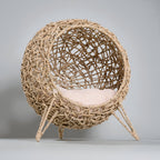 Lit Suspendu en Rotin Naturel