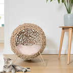 Lit Suspendu en Rotin Naturel