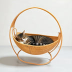 Panier suspendu en rotin naturel