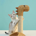 Arbre à chat dinosaure en rotin