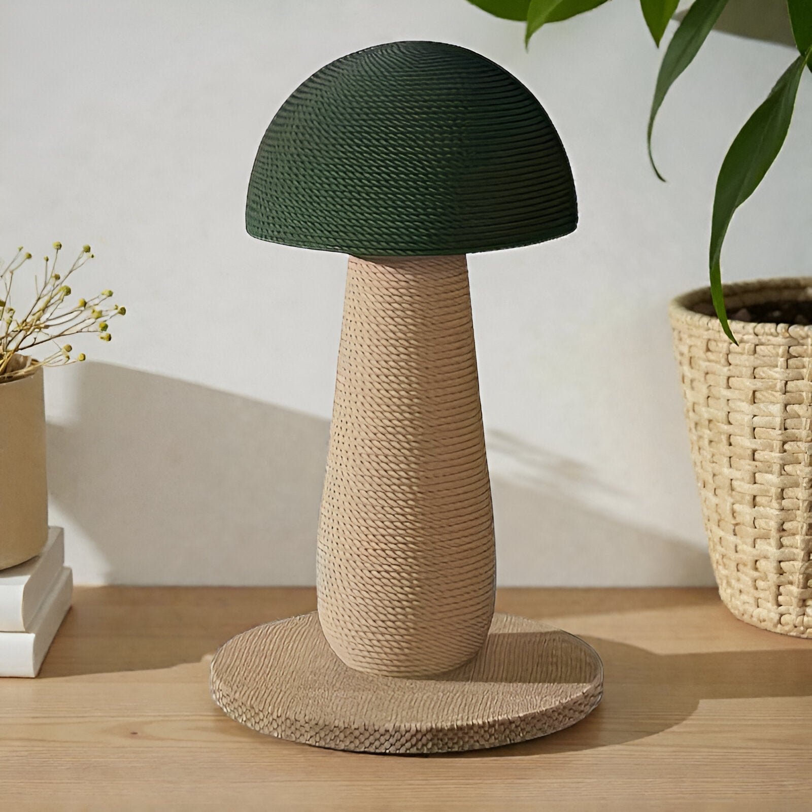 Griffoir champignon en rotin naturel