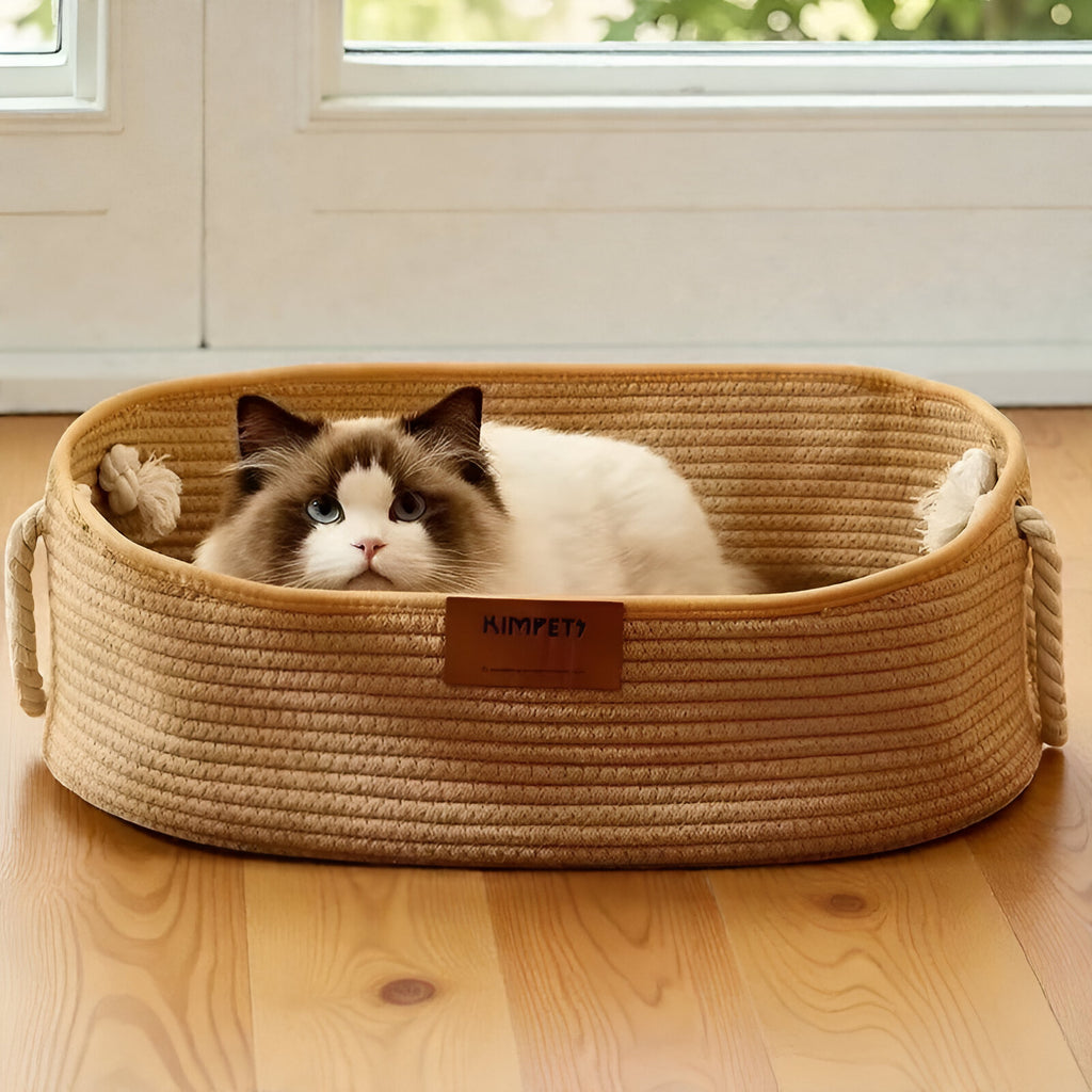 Panier lit cosy en rotin naturel