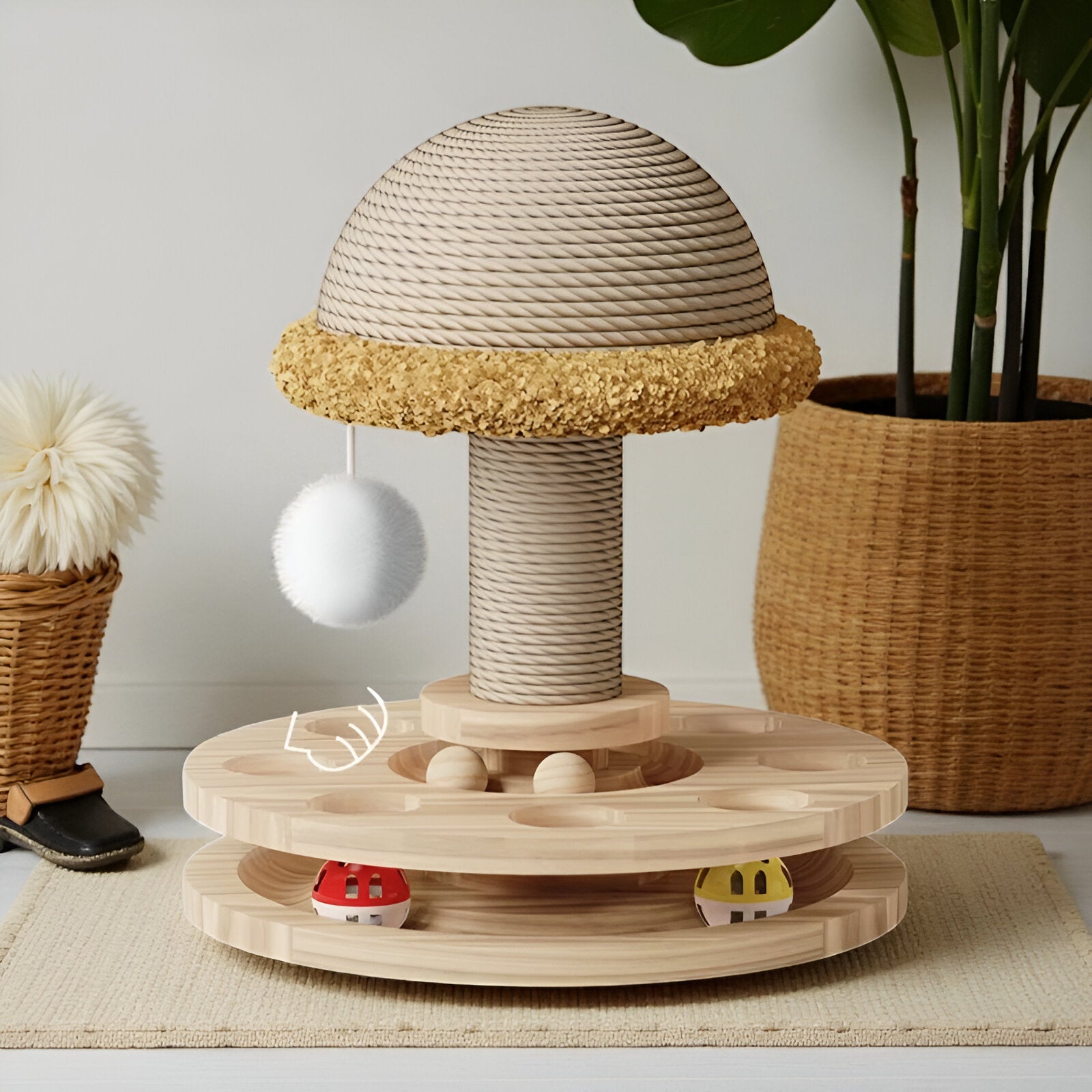 Griffoir champignon avec jouets