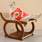 Lit en bois naturel pour chat