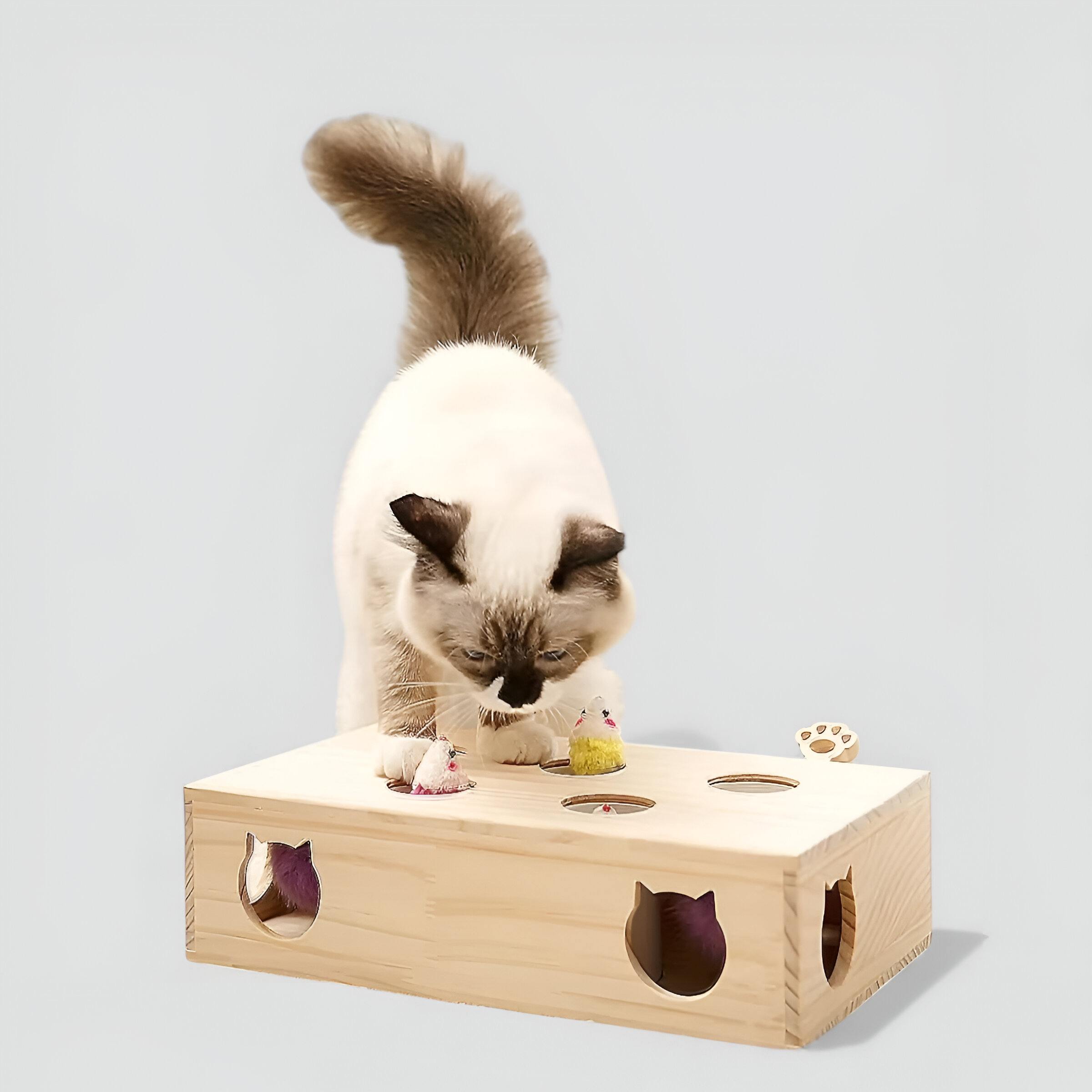 Boîte à jeux en bois naturel