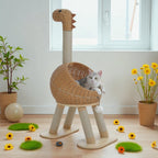 Arbre à chat dinosaure en rotin