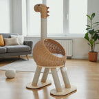 Arbre à chat dinosaure en rotin