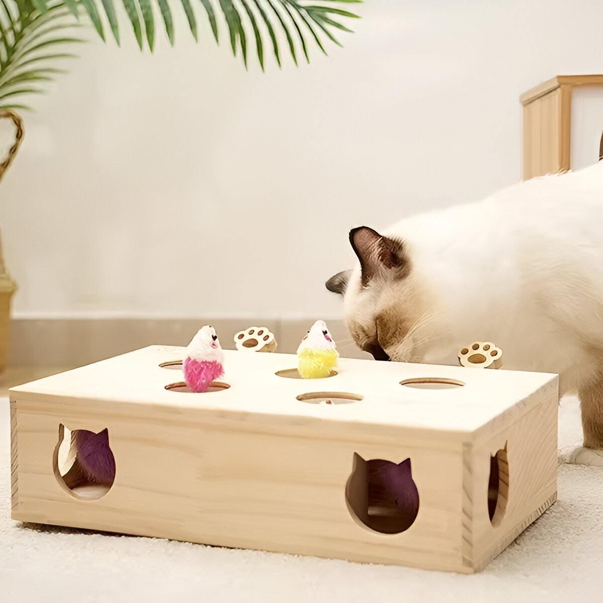 Boîte à jeux en bois naturel