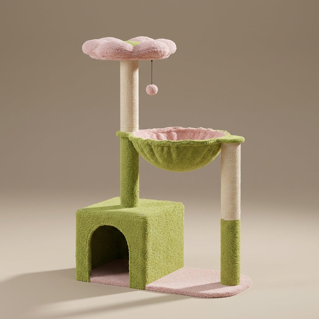 Arbre à chat fleur – Confort et jeu